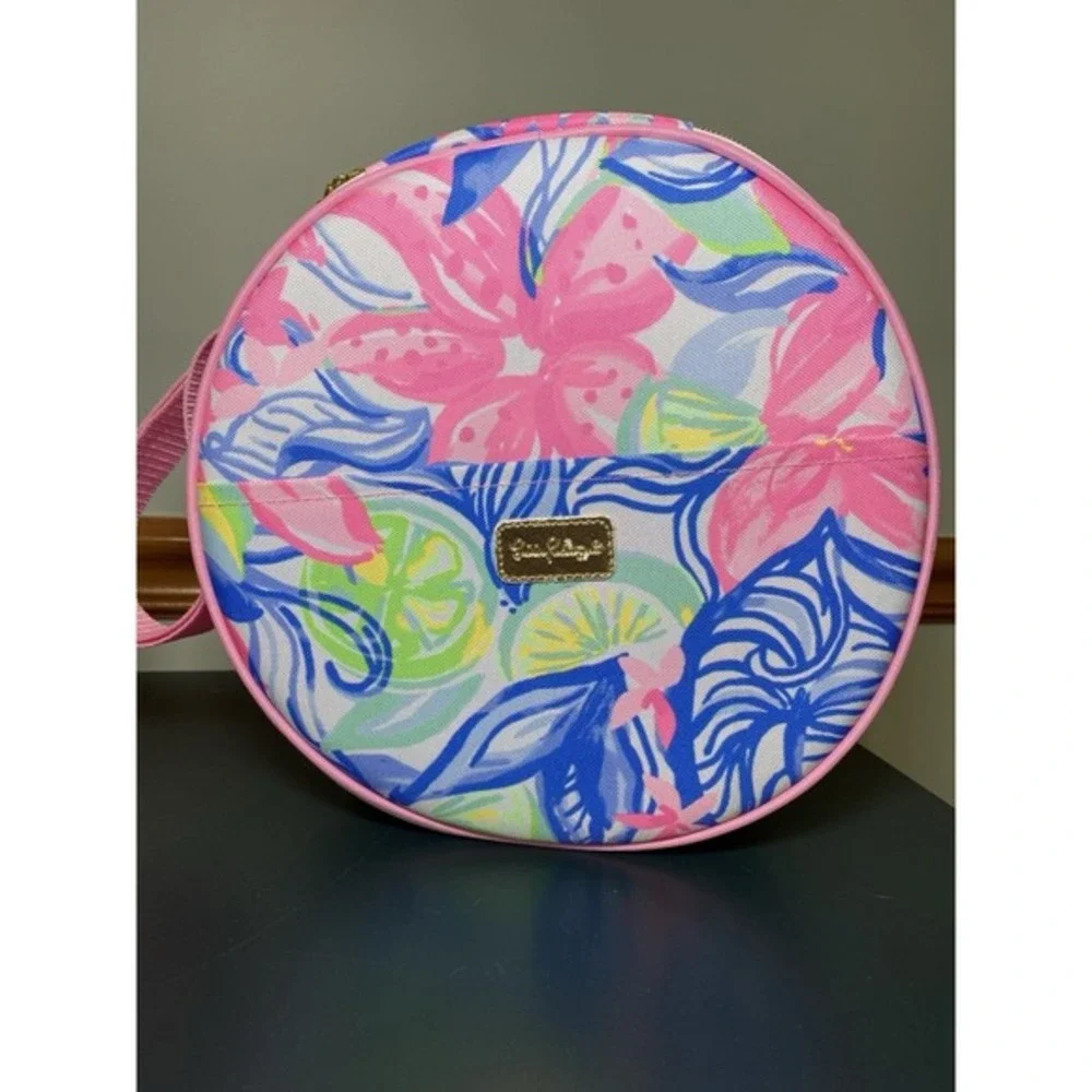 Lilly Pulitzer Havana Picnic Cooler‎ Bag Forks, Knives & Wine Glasses